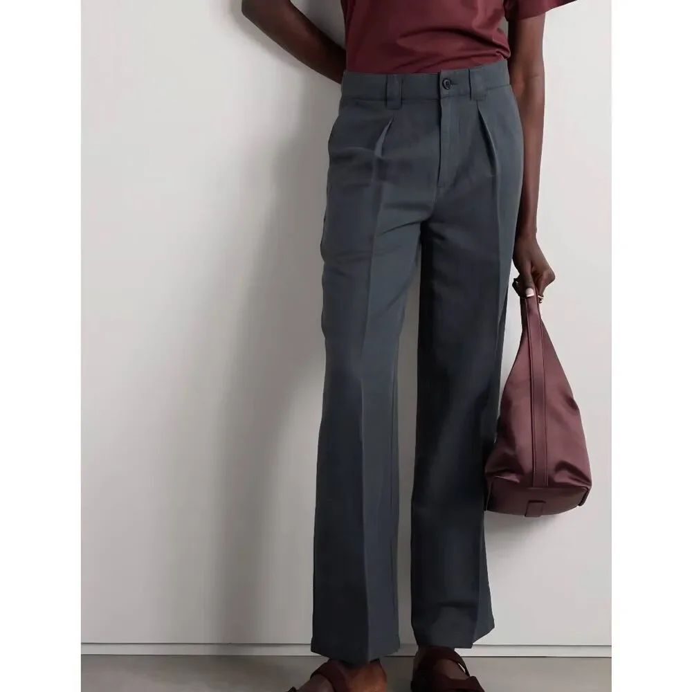 ALEX MILL Madeline pleated linen, Lyocell and cotton-blend twill wide-leg pants